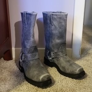 Xelement women's stone wash black leather ha